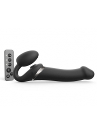 Черный безремневой страпон Multi Orgasm Size L с клиторальной стимуляцией - Strap-on-me - купить с доставкой в Астрахани