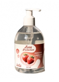 Лубрикант на водной снове Love Protection Strawberry с ароматом клубники - 300 мл. - Lola Games - купить с доставкой в Астрахани