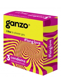 Презервативы с анестетиком для продления удовольствия Ganzo Long Love - 3 шт. - Ganzo - купить с доставкой в Астрахани