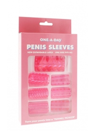 Набор из 7 розовых насадок на пенис ONE-A-DAY PENIS SLEEVES PINK - Seven Creations - в Астрахани купить с доставкой