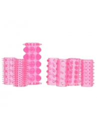 Набор из 7 розовых насадок на пенис ONE-A-DAY PENIS SLEEVES PINK - Seven Creations - в Астрахани купить с доставкой