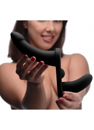 Черный вибрострапон Double Take 10X Double Penetration Vibrating Strap-on Harness - XR Brands - купить с доставкой в Астрахани