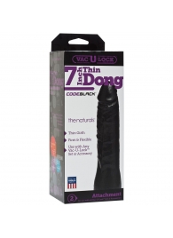 Насадка-фаллоимитатор для страпон-систем Vac-U-Lock CodeBlack 7 Inch Thin Dong - 18,3 см. - Doc Johnson - купить с доставкой в Астрахани