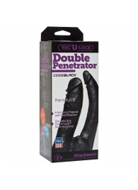 Черная насадка-фаллоимитатор для двойной стимуляции Double Penetrator - 16 см. - Doc Johnson - купить с доставкой в Астрахани