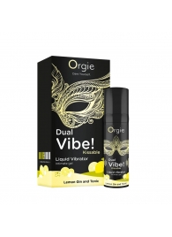 Съедобный жидкий вибратор Dual Vibe! со вкусом лимонного джина с тоником - 15 мл. - ORGIE - купить с доставкой в Астрахани