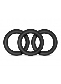 Набор из 3 черных эрекционных колец Black Small Penis Rings - Blush Novelties - в Астрахани купить с доставкой