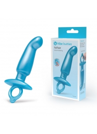 Голубая анальная пробка для массажа простаты Hither Silicone Prostate Plug - 14,3 см. - b-Vibe - в Астрахани купить с доставкой