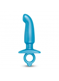 Голубая анальная пробка для массажа простаты Hither Silicone Prostate Plug - 14,3 см. - b-Vibe - в Астрахани купить с доставкой