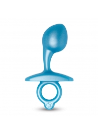 Голубая анальная пробка для массажа простаты Bulb Silicone Prostate Plug - 10,7 см. - b-Vibe - в Астрахани купить с доставкой