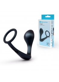Черное эрекционное кольцо со стимулятором простаты Ringer Cock Ring   Plug - b-Vibe - в Астрахани купить с доставкой