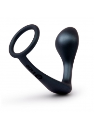 Черное эрекционное кольцо со стимулятором простаты Ringer Cock Ring   Plug - b-Vibe - в Астрахани купить с доставкой