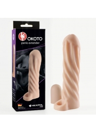 Телесная насадка-удлинитель Okoto со спиралевидным рельефом - 16 см. - Sitabella - в Астрахани купить с доставкой
