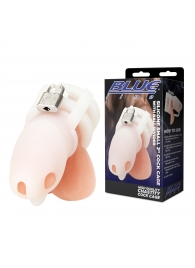 Белая клетка для пениса Silicone Small 2 in Cock Cage With Ball Divider - BlueLine - купить с доставкой в Астрахани