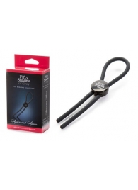Тёмно-серое эрекционное кольцо с зажимом Again and Again Adjustable Cock Ring - Fifty Shades of Grey - в Астрахани купить с доставкой