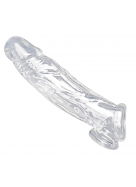 Прозрачная насадка для увеличения члена Realistic Clear Penis Enhancer and Ball Stretcher - 20,3 см. - XR Brands - в Астрахани купить с доставкой