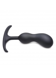 Черный массажер простаты с утяжелителями Premium Silicone Weighted Prostate Plug Medium - 16,3 см. - XR Brands - в Астрахани купить с доставкой