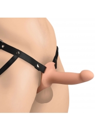 Телесный полый страпон на черных регулируемых ремешках 2’’ Erection Smooth Silicone Penis Sheath - XR Brands - купить с доставкой в Астрахани