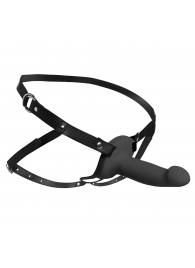 Черный полый страпон с вибрацией 2’’ Erection 28X Smooth Vibrating Silicone Penis Sheath - XR Brands - купить с доставкой в Астрахани