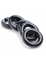 Комплект из 5 черных эрекционных колец для мошонки Ring Master Custom Ball Stretcher Kit - XR Brands - в Астрахани купить с доставкой