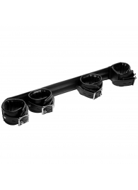 Черная распорка с манжетами для рук и ног Deluxe Rigid Spreader Bar - XR Brands - купить с доставкой в Астрахани