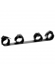 Черная распорка с манжетами для рук и ног Deluxe Rigid Spreader Bar - XR Brands - купить с доставкой в Астрахани