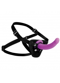 Лиловый поясной страпон Navigator Silicone G-Spot Dildo with Harness - 17,8 см. - XR Brands - купить с доставкой в Астрахани