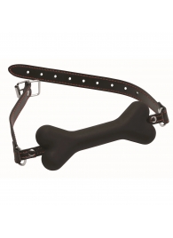 Черный кляп в форме косточки Hound Adjustable Dog Bone Gag - XR Brands - купить с доставкой в Астрахани