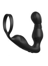 Черный вибростимулятор простаты с эрекционным кольцом Ass-Gasm Pro P-Spot Milker - Pipedream - в Астрахани купить с доставкой