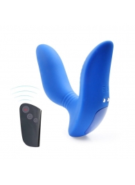 Синий вибромассажер простаты 3,5’’ Remote Control Curve P-spot Massager - 12 см. - Erokay - в Астрахани купить с доставкой