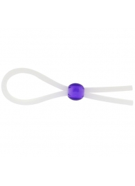 Прозрачное лассо с фиолетовой бусиной SILICONE COCK RING WITH BEAD LAVENDER - NMC - в Астрахани купить с доставкой