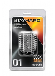 Прозрачная насадка с шипами STAY HARD COCK SLEEVE 01 CLEAR - Blush Novelties - в Астрахани купить с доставкой