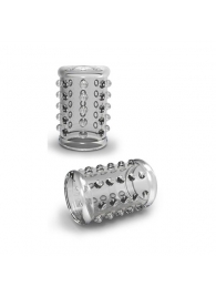 Прозрачная насадка на пенис с шишечками STAY HARD COCK SLEEVE 02 CLEAR - Blush Novelties - в Астрахани купить с доставкой