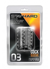 Прозрачная насадка с шипами и шишечками STAY HARD COCK SLEEVE 03 CLEAR - Blush Novelties - в Астрахани купить с доставкой