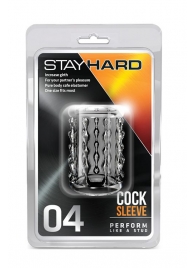 Прозрачная насадка с бороздками STAY HARD COCK SLEEVE 04 CLEAR - Blush Novelties - в Астрахани купить с доставкой