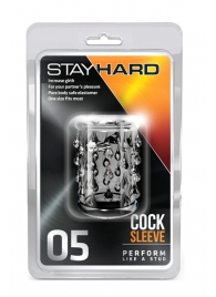 Прозрачная насадка с капельками STAY HARD COCK SLEEVE 05 CLEAR - Blush Novelties - в Астрахани купить с доставкой