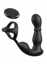 Черный вибростимулятор простаты с кольцом Ass-gasm Slide   Glide - Pipedream - в Астрахани купить с доставкой