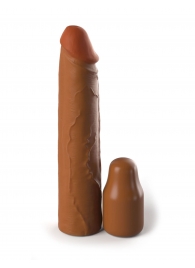 Коричневая насадка на член 2  Silicone X-tension - 20,3 см. - Pipedream - в Астрахани купить с доставкой