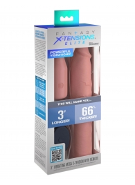 Телесная вибронасадка на член 3  Vibrating Mega X-tension with Remote - 22,9 см. - Pipedream - в Астрахани купить с доставкой