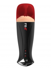 Телесный мастурбатор-вагина в черной колбе с вибрацией Fuck-O-Matic Pro XL - Pipedream - в Астрахани купить с доставкой