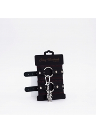 Черно-красные кожаные оковы - Crazy Handmade - купить с доставкой в Астрахани