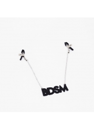 Зажимы на соски с кожаной подвеской BDSM - Crazy Handmade - купить с доставкой в Астрахани