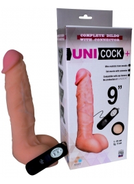 Фаллическая насадка Харнесс UNICOCK 9  с вибрацией - 24 см. - LOVETOY (А-Полимер) - купить с доставкой в Астрахани