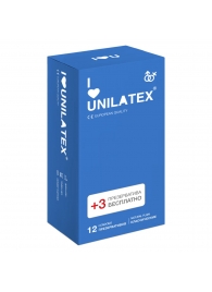 Классические презервативы Unilatex Natural Plain - 12 шт. + 3 шт. в подарок - Unilatex - купить с доставкой в Астрахани