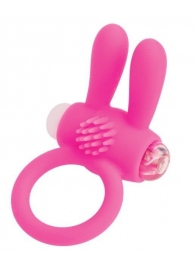 Розовое эрекционное виброкольцо A-toys с ушками - A-toys - в Астрахани купить с доставкой