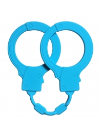 Голубые силиконовые наручники Stretchy Cuffs Turquoise - Lola Games - купить с доставкой в Астрахани