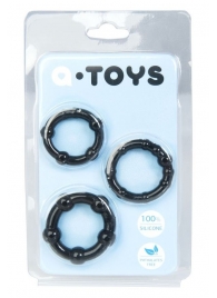 Набор из 3 чёрных эрекционных колец A-toys - A-toys - в Астрахани купить с доставкой