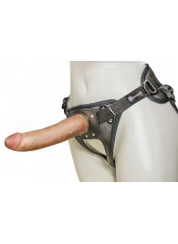Насадка-фаллоимитатор на кожаных трусиках Harness Ultra Realistic 7  - 18 см. - LOVETOY (А-Полимер) - купить с доставкой в Астрахани