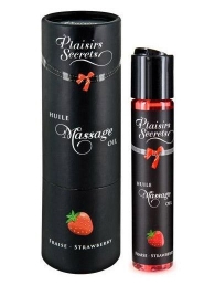 Массажное масло с ароматом клубники Huile de Massage Gourmande Fraise des Bois - 59 мл. - Plaisir Secret - купить с доставкой в Астрахани