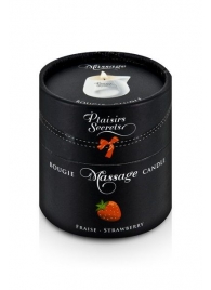 Массажная свеча с ароматом клубники Bougie de Massage Gourmande Fraise - 80 мл. - Plaisir Secret - купить с доставкой в Астрахани