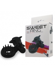 Чёрное эрекционное виброкольцо Sweet Ring с дельфинчиком - Baile - в Астрахани купить с доставкой